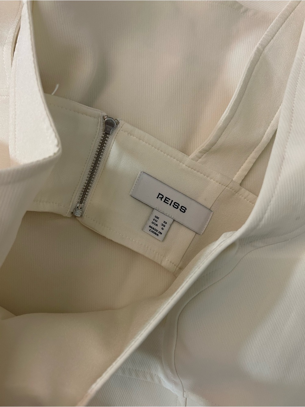 REISS Dina Waisted Midi Dress UK10/US6 Ivory Classic Party Event - Picture 5 of 9
